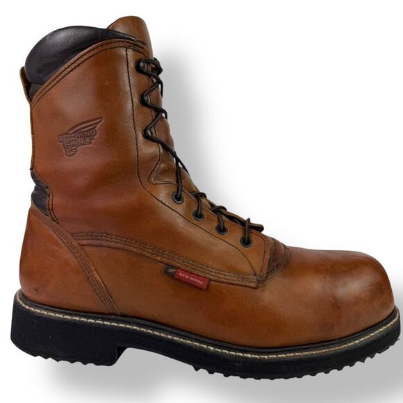 Red Wing 4208 Work Boots Steel Toe Safety Brown Leather Men’s 12 EE Extra Wide - Picture 3 of 12